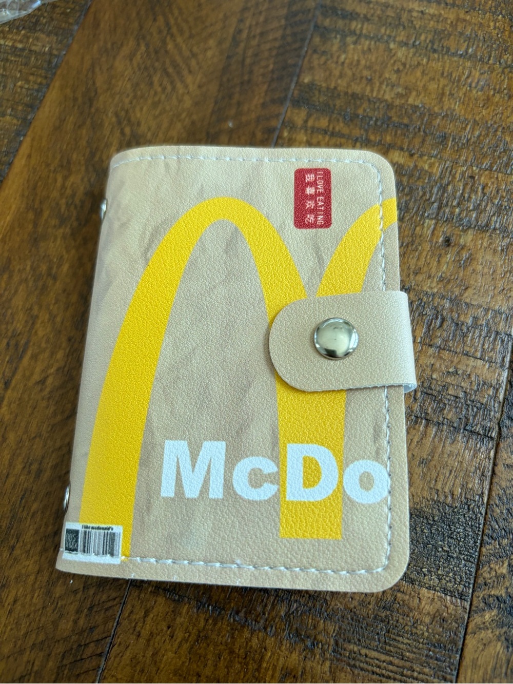 Beige & Yellow Snap Wallet Card Holder